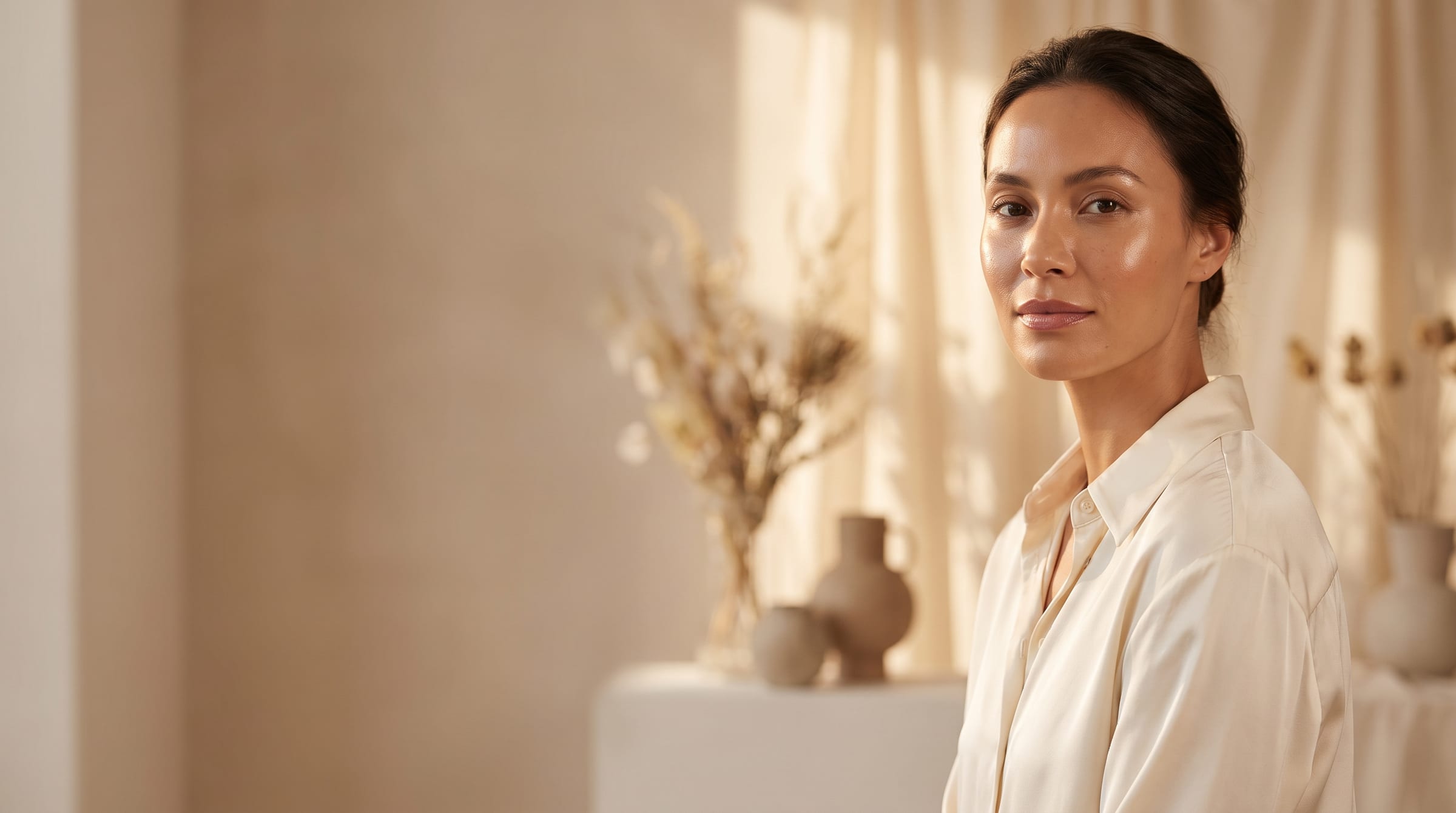The serene, light-filled interior of Cosmetique Aesthetics